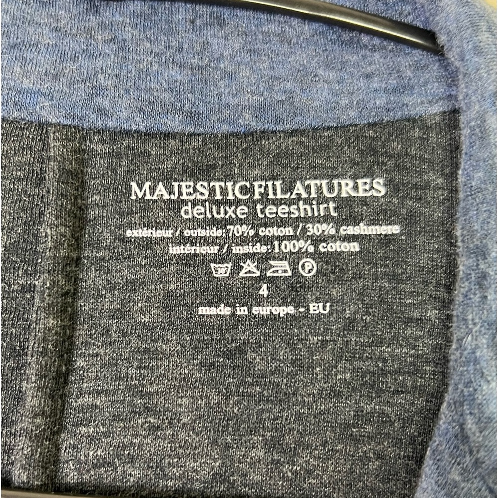 Majestic Filatures Cotton & Cashmere Blue Soft Blazer Cardigan Size 4 - Picture 7 of 7